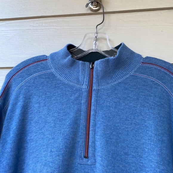 Tommy Bahama Men’s Blue Quarter Zip Pullover - Picture 5 of 9